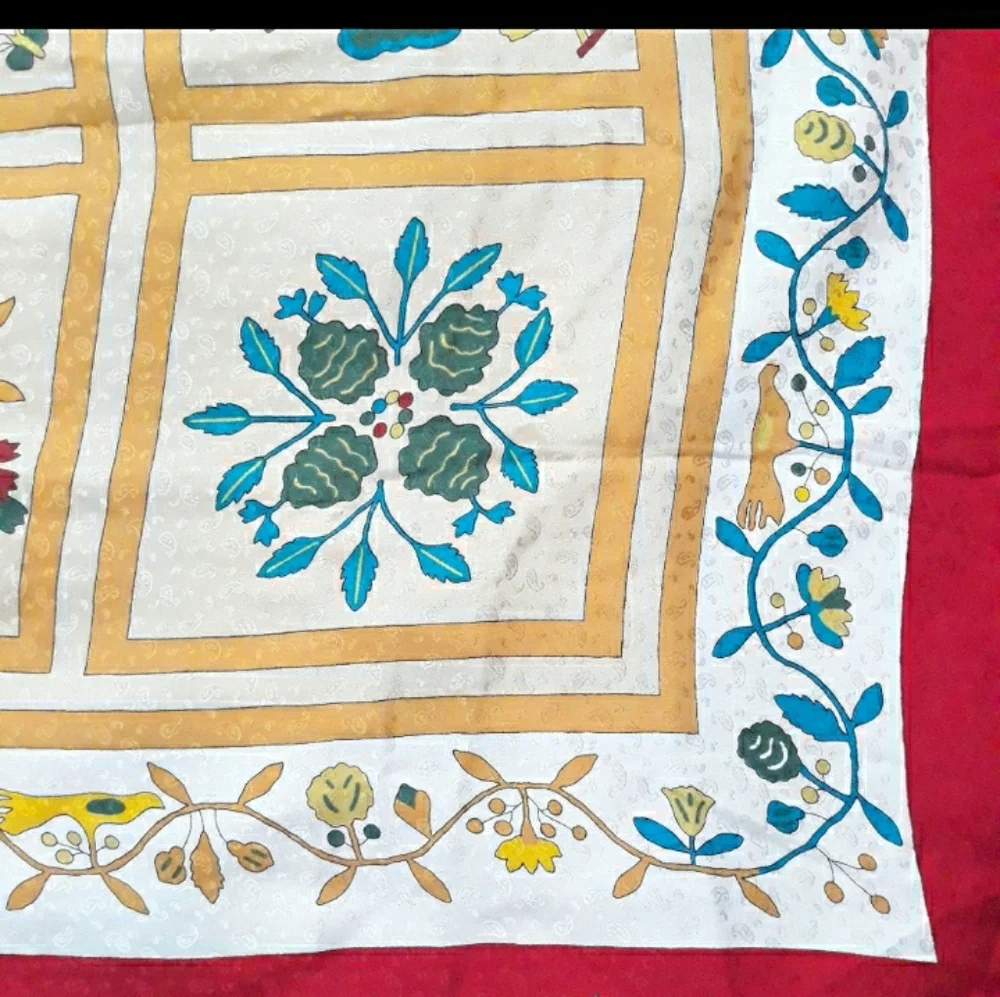 Laura Biagiotti silk scarf block floral animals